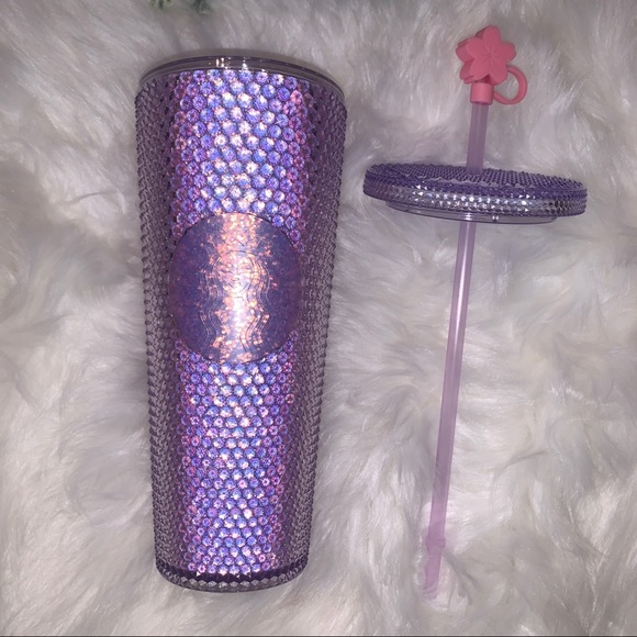 Starbucks New China Overseas Purple Glitter Bling Studded Tumbler Cup Venti 24oz - Picture 6 of 11
